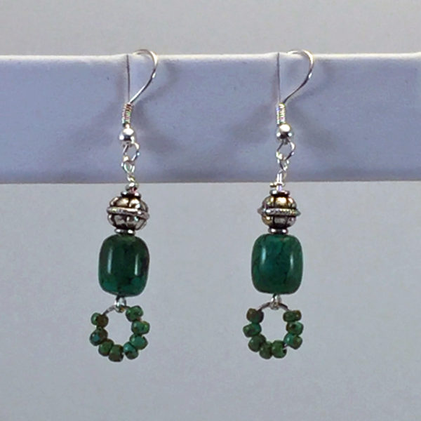 Earrings-Green-Turquoise-with-seed-bead-loops